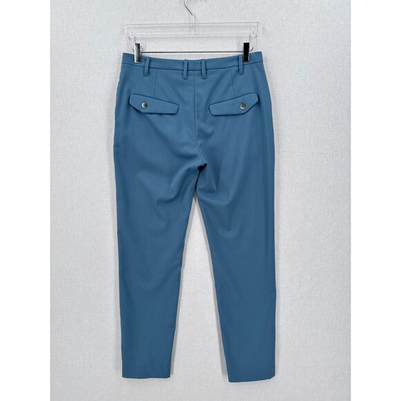 SAMSOE Pants Womens Small Blue Wool Blend Slim Tapered Trousers Pockets Career - Picture 2 of 14